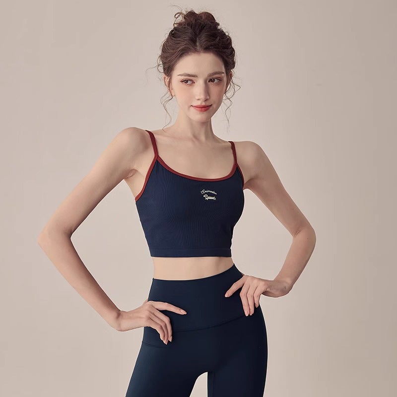 Contrast Color Yoga Vest Women'S Strap Sling Fitness Bra Spice Girls Same Sports Underwear Outer Wear New - Image 5